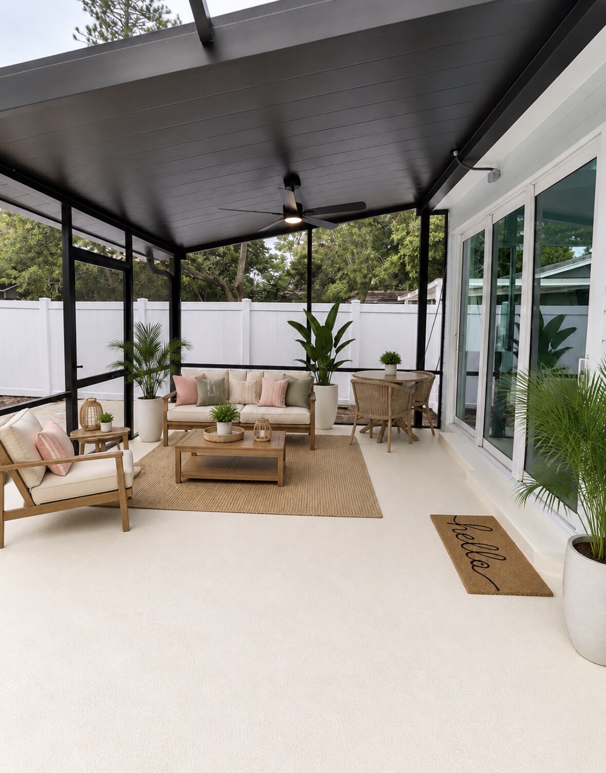Covered patio seating