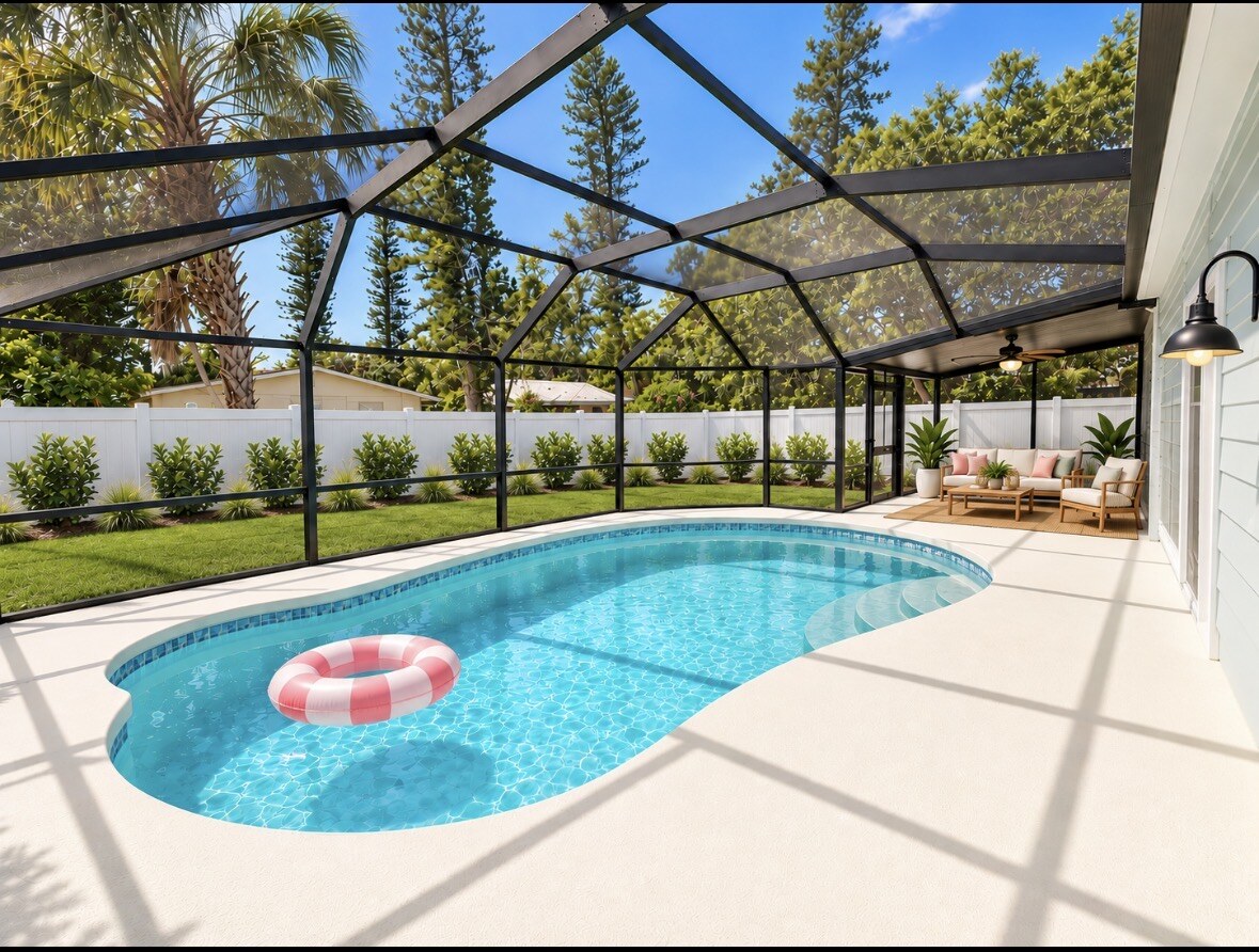 Screened swimming pool at Sundays on Putnam